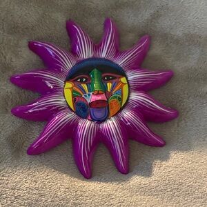Vibrant Sun Face Wall Art